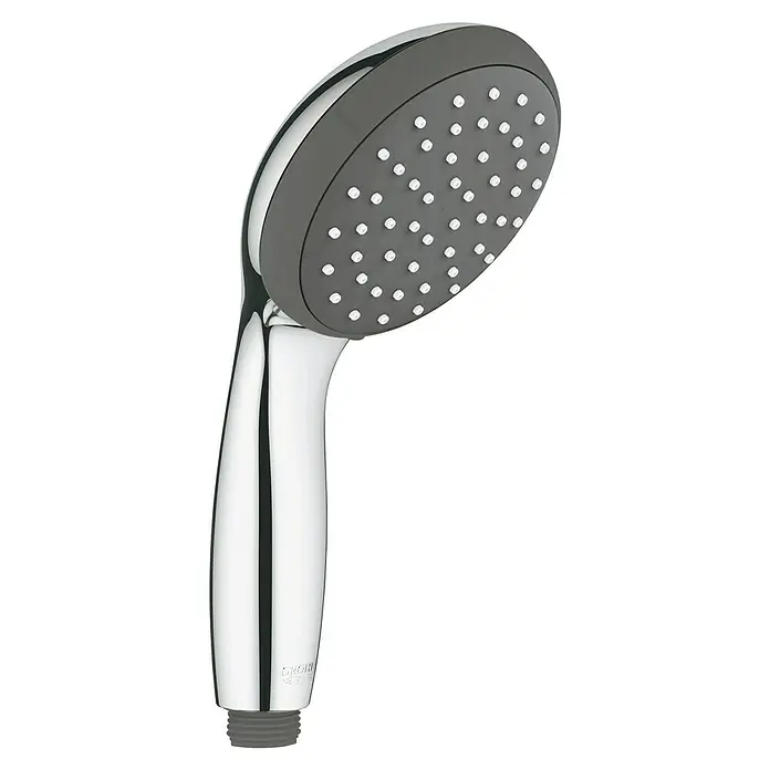 Grohe Vitalio Start Handbrause 100 - Anzahl Funktionen: 1 Stk., Durchmesser: 10 cm, Chrom - Ein verchromter Grohe Duschkopf mit einer grauen Brausefläche mit Noppen für ein angenehmes Duscherlebnis. Hochwertiges Design für Ihr Badezimmer.