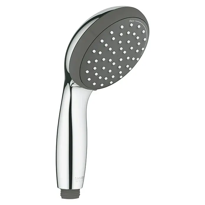 Grohe Vitalio Start Handbrause 100 - Anzahl Funktionen: 2 Stk., Durchmesser: 10 cm, Chrom - Chrom-Handbrause mit grauem Kopf und der Aufschrift "Rain" für ein entspannendes Duscherlebnis. Ein modernes Design für jedes Badezimmer.