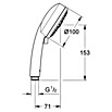Grohe Handbrause Vitalio Comfort 100 (Anzahl Funktionen: 4, Durchmesser: 10 cm, Chrom)