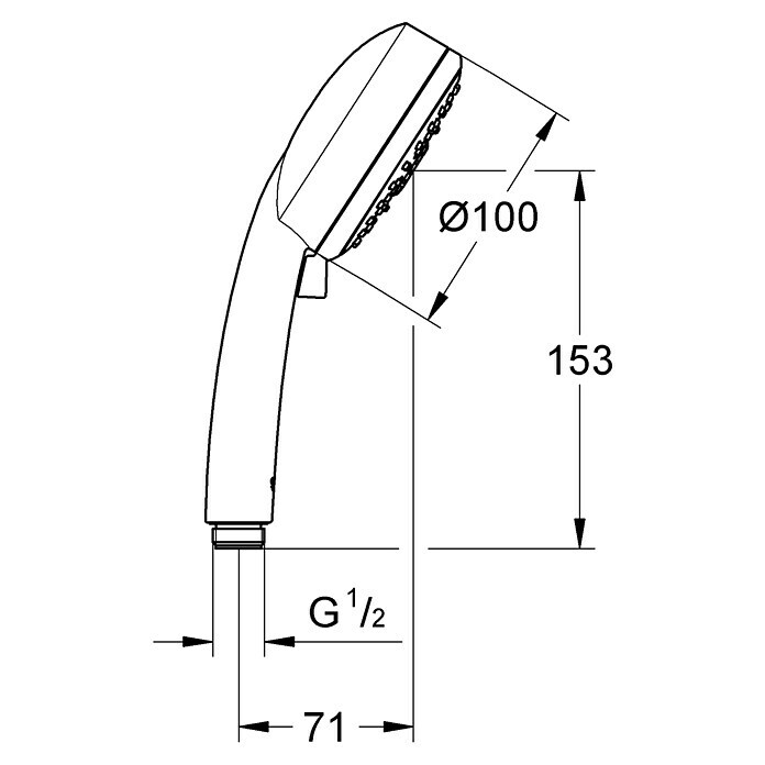 Grohe Handbrause Vitalio Comfort 100Anzahl Funktionen: 4 Stk., Durchmesser: 10 cm, Chrom Sketch