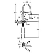 Grohe Spültischarmatur Feel (Chrom, Glänzend, Hoher Auslauf)