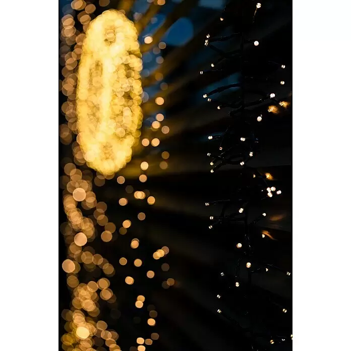 Tween Light LED-Clusterlichterkette - Außen, Länge: 8,15 m, 768 Stk., Netzbetrieben, Lichtfarbe: Warmweiß - Lichterkette mit warmweißen LED-Lämpchen an dunklen Drähten, festliche Beleuchtung spendend.
