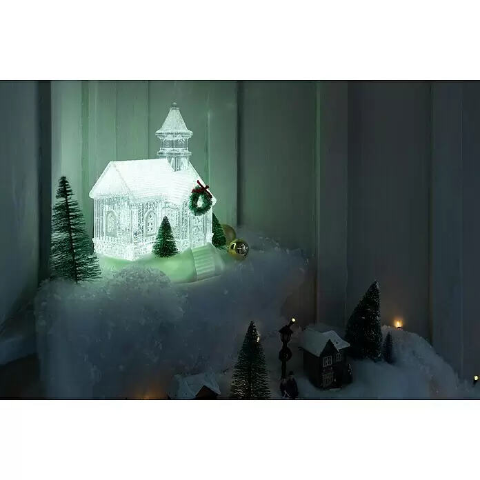 Markslöjd LED-Schneelaterne Kapelle - Innen, Transparent, 14 x 17 x 23 cm, Batteriebetrieben - Anwendungsbeispiel