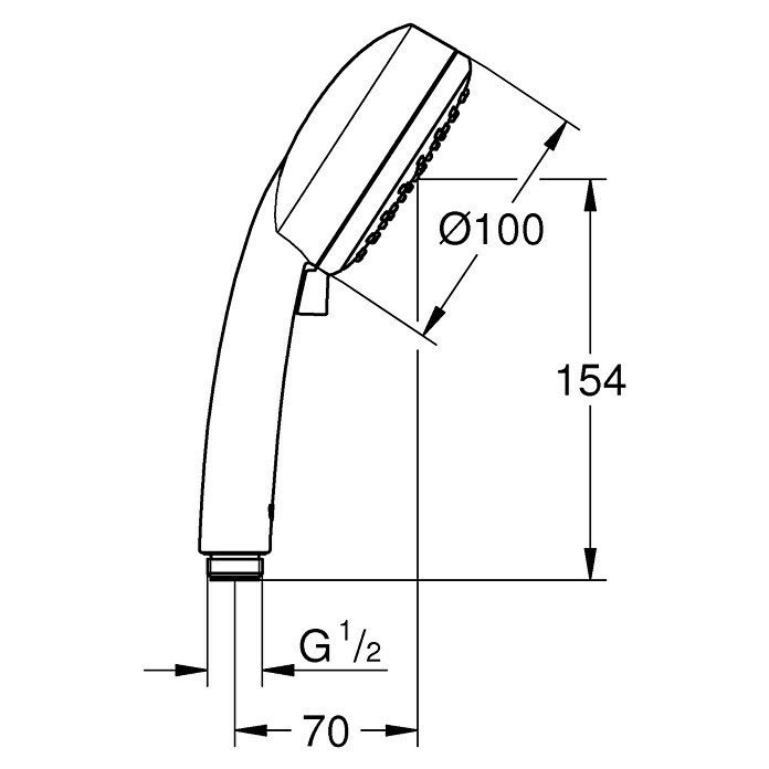 Grohe Handbrause Vitalio Comfort 100Anzahl Funktionen: 2 Stk., Durchmesser: 10 cm, Chrom Sketch