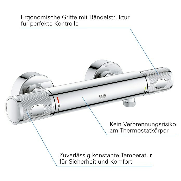 Grohe Brausethermostat Precision FeelChrom, Glänzend Info