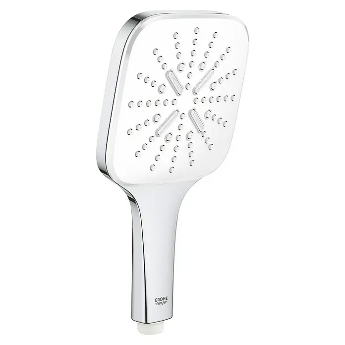 Grohe Handbrause Vitalio SmartActive 130 Cube - Anzahl Funktionen: 3 Stk., Chrom, Quadratisch - Quadratischer Grohe Duschkopf aus Chrom mit Brausefunktion für ein modernes Badezimmererlebnis. Hochwertige Verarbeitung für langanhaltende Freude.