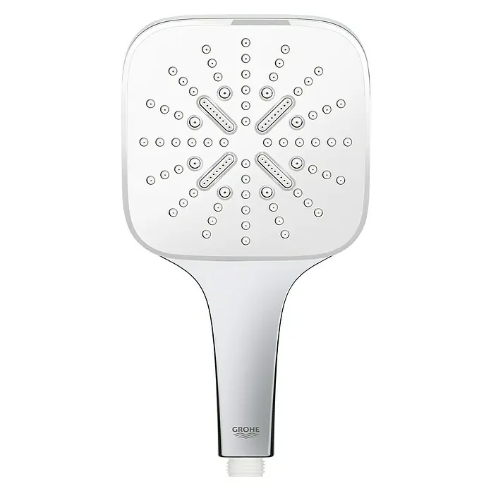 Grohe Handbrause Vitalio SmartActive 130 Cube - Anzahl Funktionen: 3 Stk., Chrom, Quadratisch - Moderne, rechteckige Handbrause von Grohe in Chromoptik. Das minimalistische Design bietet ein luxuriöses Duscherlebnis mit verschiedenen Strahlarten.
