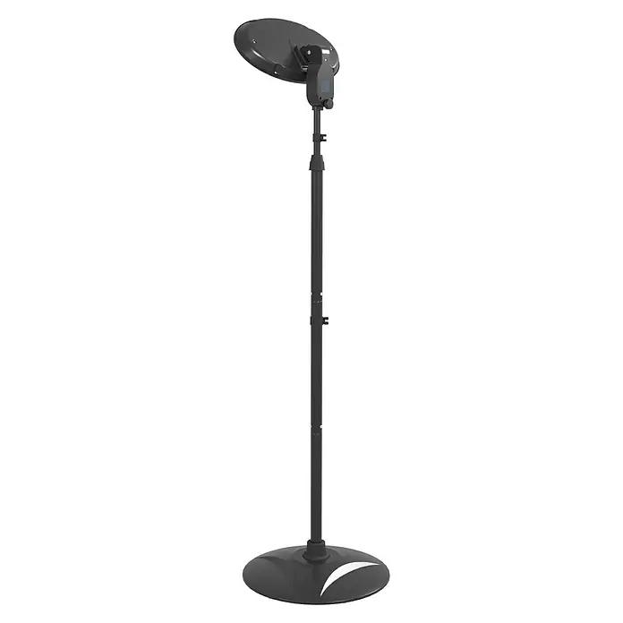 Voltomat HEATING Estufa de pie infrarrojos para exterior - 2.000 W, Negro - Un calentador de patio de pie con una base redonda y un cabezal ajustable. El producto es negro y tiene un diseño moderno.