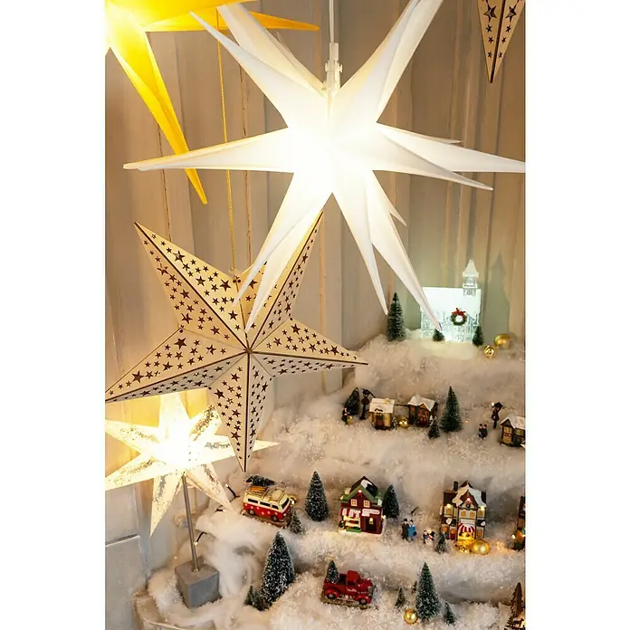 Markslöjd LED-Stern Gisel - 45 cm, Silber, Weiß, IP20, Netzbetrieben - Weihnachtliche Sternen-Dekoration, die eine gemütliche Atmosphäre schafft. Perfekt für festliche Beleuchtung im Innenbereich.