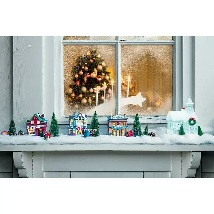 Markslöjd LED-Schneelaterne Kapelle - Innen, Transparent, 14 x 17 x 23 cm, Batteriebetrieben - Stimmungsaufnahme