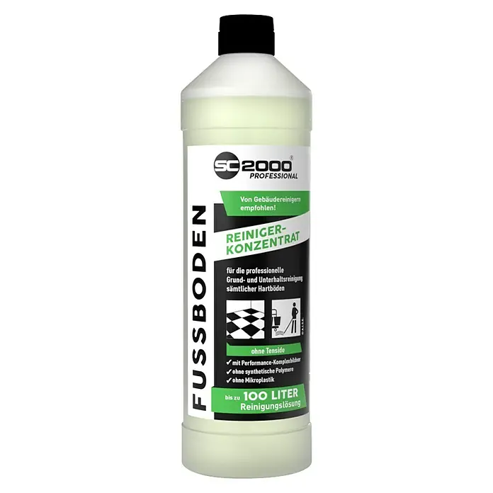 SC2000 Professional Reinigungskonzentrat Fußboden - 1 l, Flasche - Bild einer Flasche SC 2000 Professional Fußbodenreiniger Konzentrat, geeignet für die professionelle Reinigung aller Hartböden.