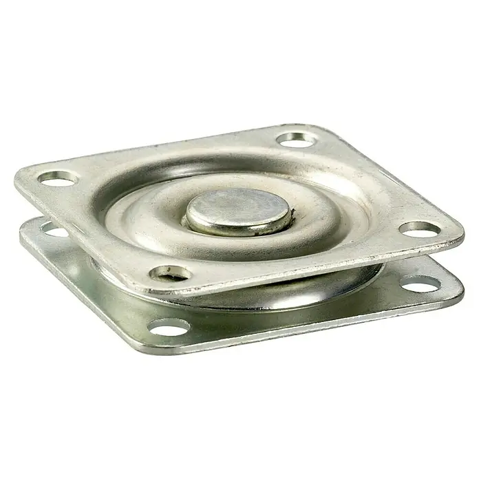 Stabilit Drehplatte - Maße Platte: 57 x 57 mm, Kugellager - Drehbare Möbelrolle mit quadratischer Montageplatte und Befestigungslöchern für einfache Installation.