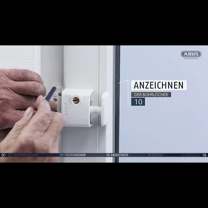 Abus Fenster-Zusatzschloss FTS 3003 - Weiß, Stahl gehärtet, DIN Anschlag: Universell einsetzbar - ABUS Montagevideo Fenster-Zusatzsicherung FTS3003