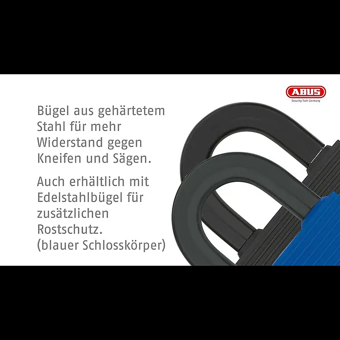 Abus Vorhängeschloss Aqua Safe 70IB/45 Gleichschließend - B x H: 49 x 74 mm, Bügelstärke: 8 mm, Messing, Schwarz - Vorhangschloss Messing 70