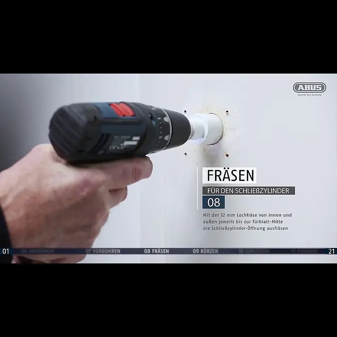Abus Zusatzschloss 2110 - Geeignet für: Nach innen öffnende Eingangstüren, Braun, Universell einsetzbar - Tr Zusatzschloss 2110  Montagevideo