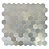 Zelfklevend mozaïek Hexagon SAM 4MMHX (28 x 29 cm, Metaal, Zilver)
