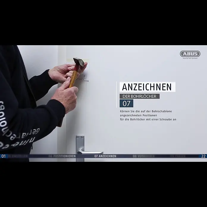 Abus Türzusatzschloss 2130 - Silber, Geeignet für: Nach innen öffnende Eingangstüren - ABUS Montagevideo Tr-Zusatzschloss 2130