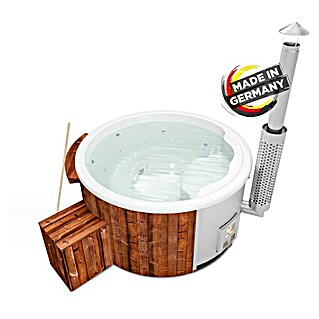 Holzklusiv Saphir 180 Hot Tub Spa Deluxe Clean (Durchmesser: 200 cm, Weiß, Thermoholz, Max. Personenzahl: 4 - 6)