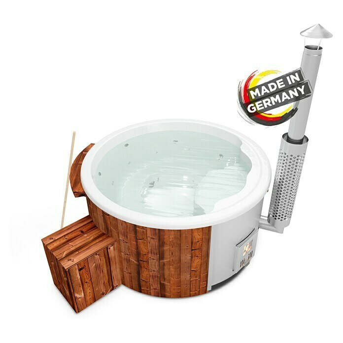 Holzklusiv Saphir 180 Hot Tub Spa Deluxe CleanDurchmesser: 200 cm, Weiß, Thermoholz, Max. Personenzahl: 4 - 6 Diagonal View