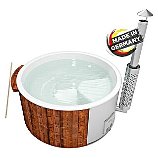 Holzklusiv Saphir 200 Hot Tub Basic Deluxe (Durchmesser: 220 cm, Weiß, Thermoholz, Max. Personenzahl: 6 - 8)