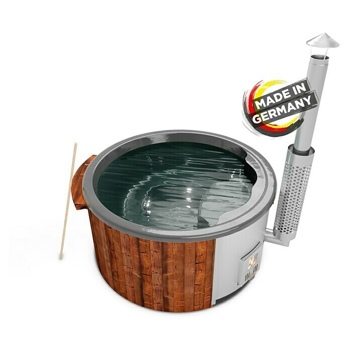 Holzklusiv Saphir 180 Hot Tub Basic DeluxeDurchmesser: 200 cm, Anthrazit, Thermoholz, Max. Personenzahl: 4 - 6 Info