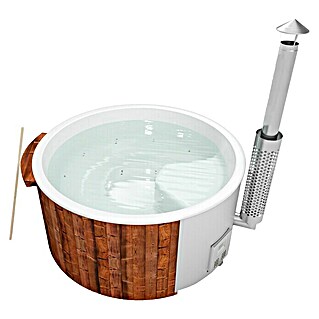 Holzklusiv Saphir 200 Hot Tub Spa Deluxe (220 cm, Thermoholz, Weiß, Max. Personenzahl: 8)