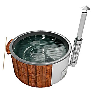 Holzklusiv Saphir 200 Hot Tub Spa Deluxe (Durchmesser: 220 cm, Anthrazit, Thermoholz, Max. Personenzahl: 6 - 8)