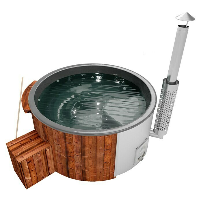 Holzklusiv Saphir 180 Hot Tub Spa Deluxe Clean UVDurchmesser: 200 cm, Anthrazit, Thermoholz, Max. Personenzahl: 4 - 6 Info