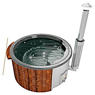 Holzklusiv Saphir 180 Hot Tub Spa Deluxe (200 cm, Anthrazit, Thermoholz, Max. Personenzahl: 6)