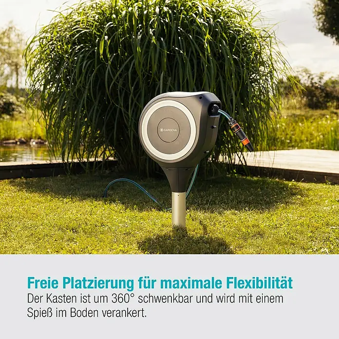 Gardena Schlauchbox RollUp S - Schlauchlänge: 15 m - Gardena Schlauchbox mit flexibler Platzierung.