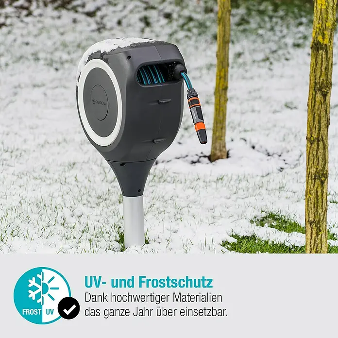 Gardena Schlauchbox RollUp M - Schlauchlänge: 20 m - Gardena Schlauchbox mit UV- und Frostschutz. Dank der hochwertigen Materialien ist sie das ganze Jahr über einsatzbar.