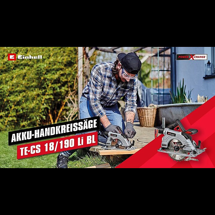 Einhell Power X-Change Akku-Handkreissäge TE-CS 18/190 Li BL-Solo18 V, Ohne Akku, Leerlaufdrehzahl: 0 U/min - 3.800 U/min Product