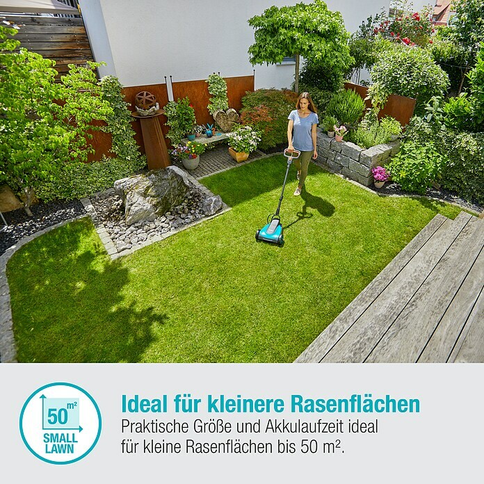 Gardena Akku-Rasenmäher HandyMower 22/18V P4A18 V, 1 Akku, 2,5 Ah, Schnittbreite: 22 cm Info