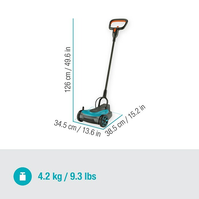 Gardena Akku-Rasenmäher HandyMower 22/18V P4A18 V, Ohne Akku, 2,5 Ah, Schnittbreite: 22 cm Sketch