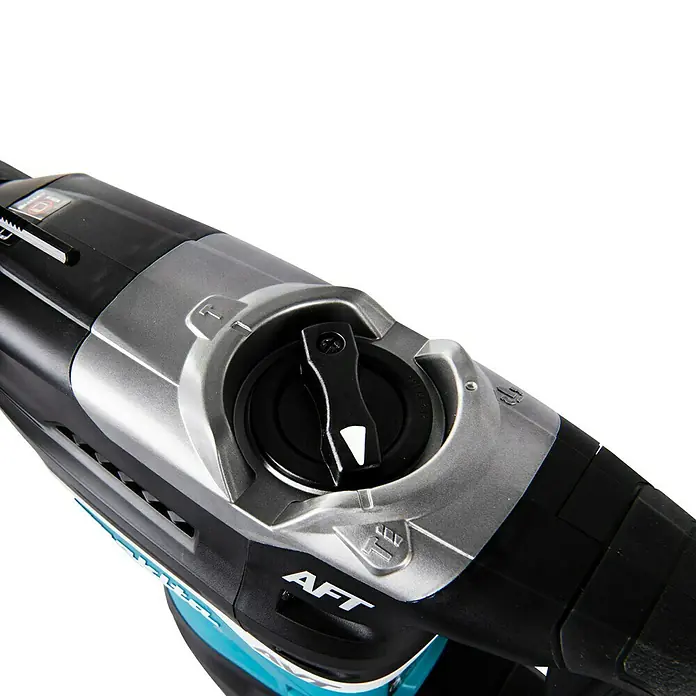 Makita XGT 40V max. Akku-Kombihammer HR005GZ01 - 8 J, 40 V, Ohne Akku - Nahaufnahme des Modusauswahlknopfs eines Makita-Bohrhammers, der verschiedene Betriebsarten für präzises Arbeiten ermöglicht.
