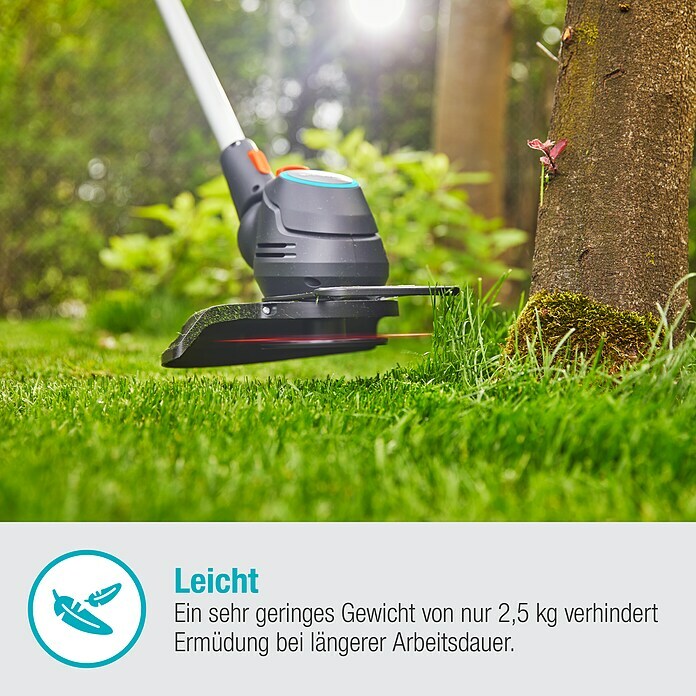 Gardena ComfortCut Akku-Rasentrimmer 23/18V-P4A18 V, Li-Ionen, Ohne Akku, Schnittbreite: 23 cm Info