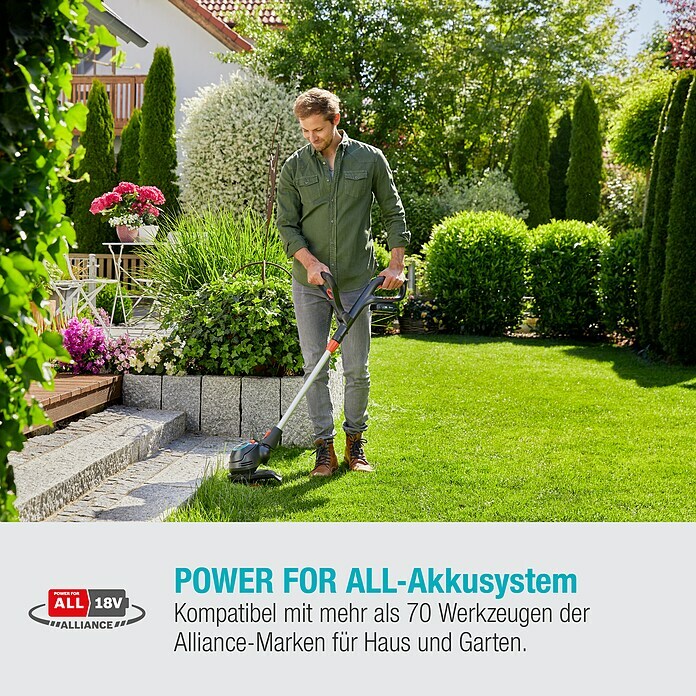 Gardena ComfortCut Akku-Rasentrimmer 23/18V-P4A18 V, Li-Ionen, Ohne Akku, Schnittbreite: 23 cm Info