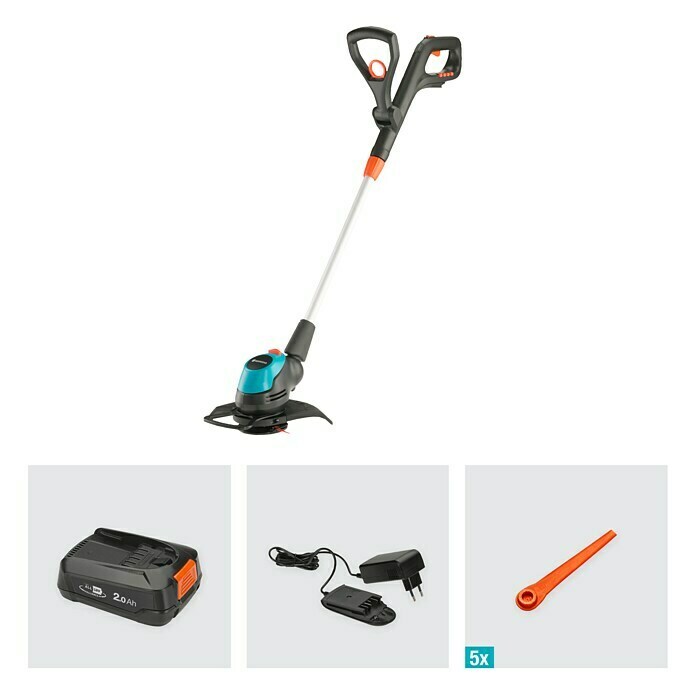 Gardena EasyCut Akku-Rasentrimmer 23/18V-P4A18 V, Li-Ionen, 1 Akku, Schnittbreite: 23 cm Info