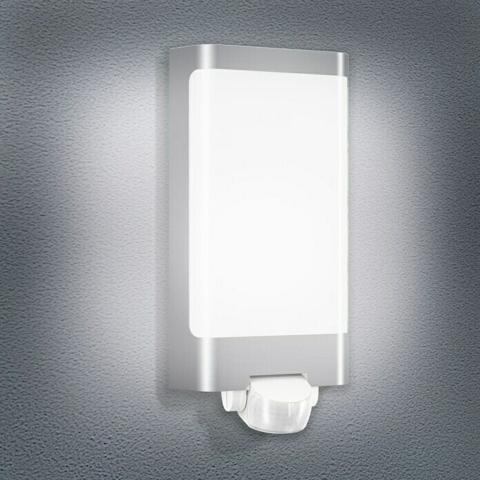 Steinel Led-buitenwandlamp met sensor L 240 (7,5 W, Kleur: Wit/Rvs, l x b x h: 8,1 x 16,5 x 30,5 cm, IP44)