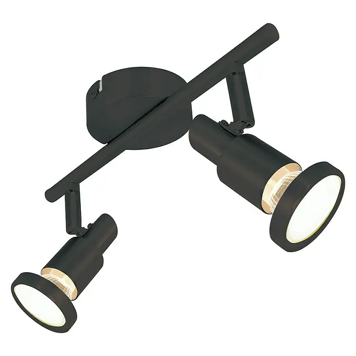 Tween Light LED-Deckenstrahler - 8 W, L x B x H: 27,5 x 14,6 x 8 cm, Schwarz-matt, Warmweiß, 2 Stk. - Schwarze Deckenleuchte mit zwei verstellbaren Strahlern, die ein warmes, gerichtetes Licht erzeugen und eine moderne Ästhetik verleihen.