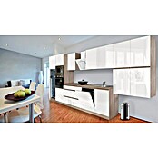 Respekta Premium Küchenzeile GLRP445HESWGKE (Breite: 445 cm, Mit Elektrogeräten, Weiß Hochglanz)