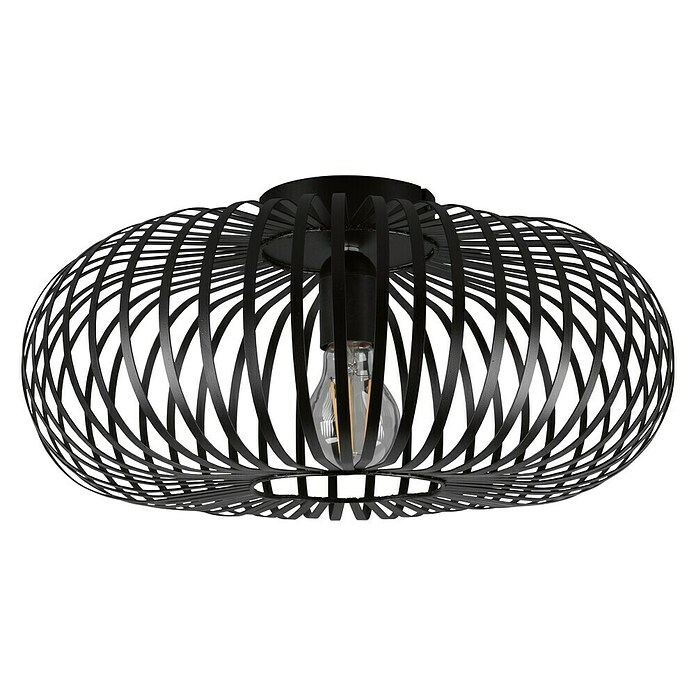 Trio Lighting Plafondlamp, rond Johann (60 W, Ø x h: 40 x 17 cm, Zwart, E27) | BAUHAUS