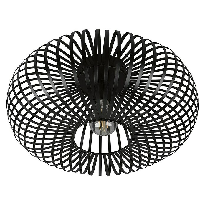 Trio Lighting Plafondlamp, rond Johann (60 W, Ø x h: 40 x 17 cm, Zwart, E27) | BAUHAUS