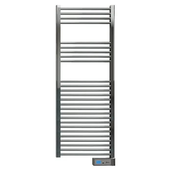 Rointe Radiador toallero eléctrico Giza LCD - An x Al: 50 x 128 cm, 300 W, Cromo - Diseño elegante: toallero calefactor con múltiples barras de calefacción para una distribución óptima del calor. Ideal para cualquier baño moderno.