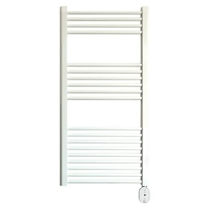 Rointe Radiador toallero eléctrico Elba Oval - An x Al: 50 x 121,5 cm, 500 W, Blanco - Toallero eléctrico blanco, perfecto para secar y calentar toallas en el baño, con panel de control integrado para regular la temperatura.