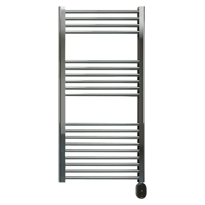 Rointe Radiador toallero eléctrico Elba Oval - An x Al: 50 x 121,5 cm, 300 W, Cromo - Radiador toallero cromado. El aparato ahorra espacio y garantiza toallas calientes en el baño.