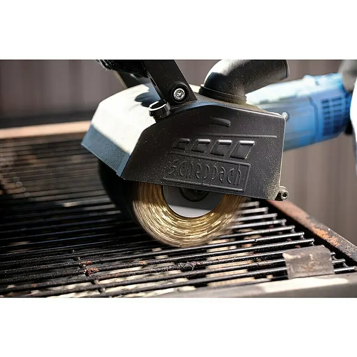 Scheppach Messingdrahtbürste - Durchmesser: 125 mm, Passend für: Scheppach Multischleifer MRS1300 - Die Scheppach Grillbürste reinigt mühelos Grillroste mit einer rotierenden Bürste. Ideal, um Ihren Grill sauber und einsatzbereit zu halten.