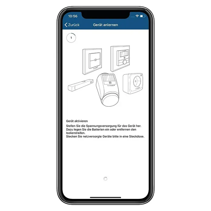 Homematic IP Smartphone-Garagentoröffner HmIP-WGC - 30,5 x 85 x 85 mm - Anleitung zur Geräteaktivierung mit Illustrationen verschiedener Homematic-Geräte und Anweisungen zur Stromversorgung.