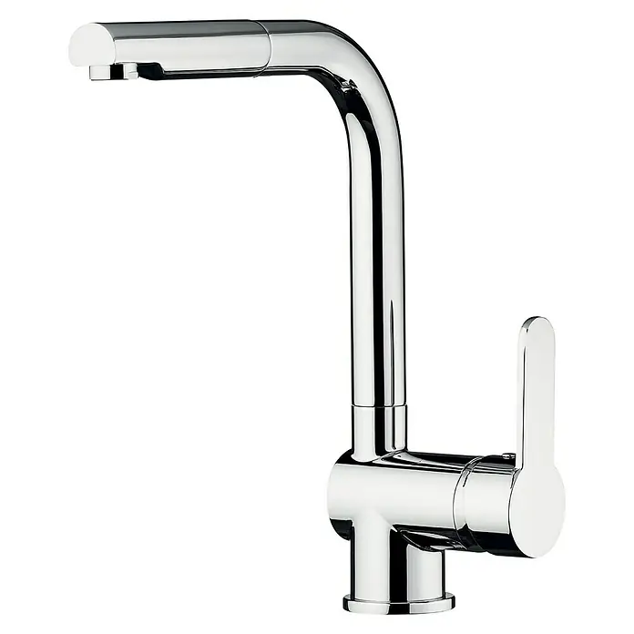 Pyramis Spültischarmatur Aladia - Chrom, Glänzend, Ausziehbar - Glänzender Wasserhahn aus Chrom. Elegantes Design mit einem hohen Auslauf und einem Hebel für einfache Bedienung. Ideal für moderne Küchen und Badezimmer.