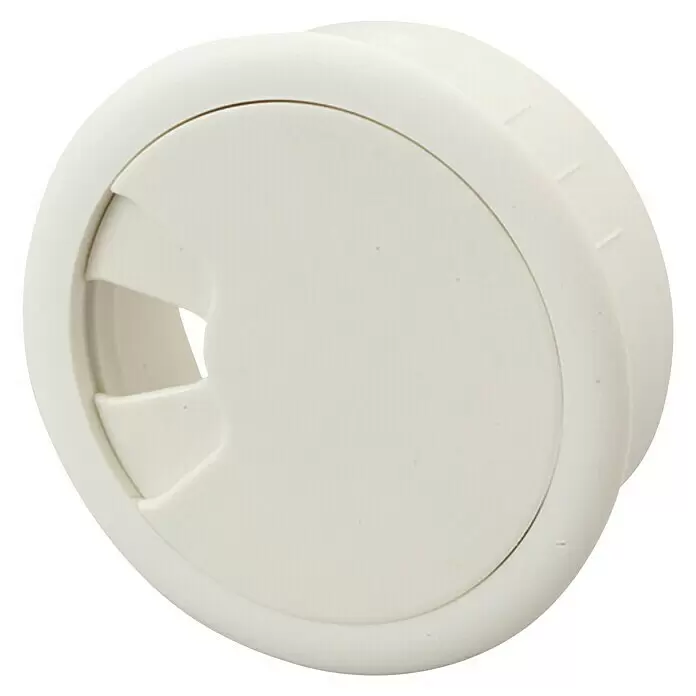 Kabeldurchführung - Weiß, Durchmesser: 60 mm - Diagonale Ansicht
